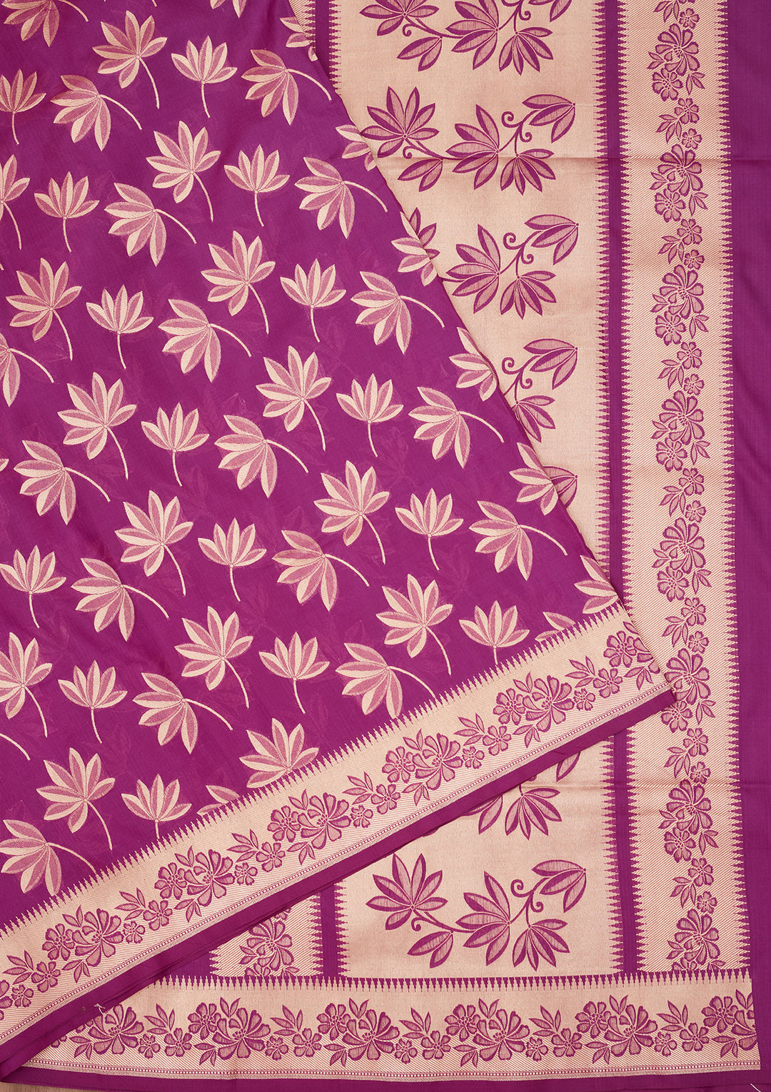 Purple Zariwork Pure Silk Saree
