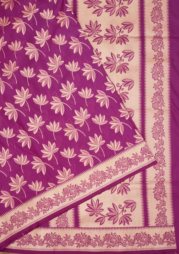 Purple Zariwork Pure Silk Saree