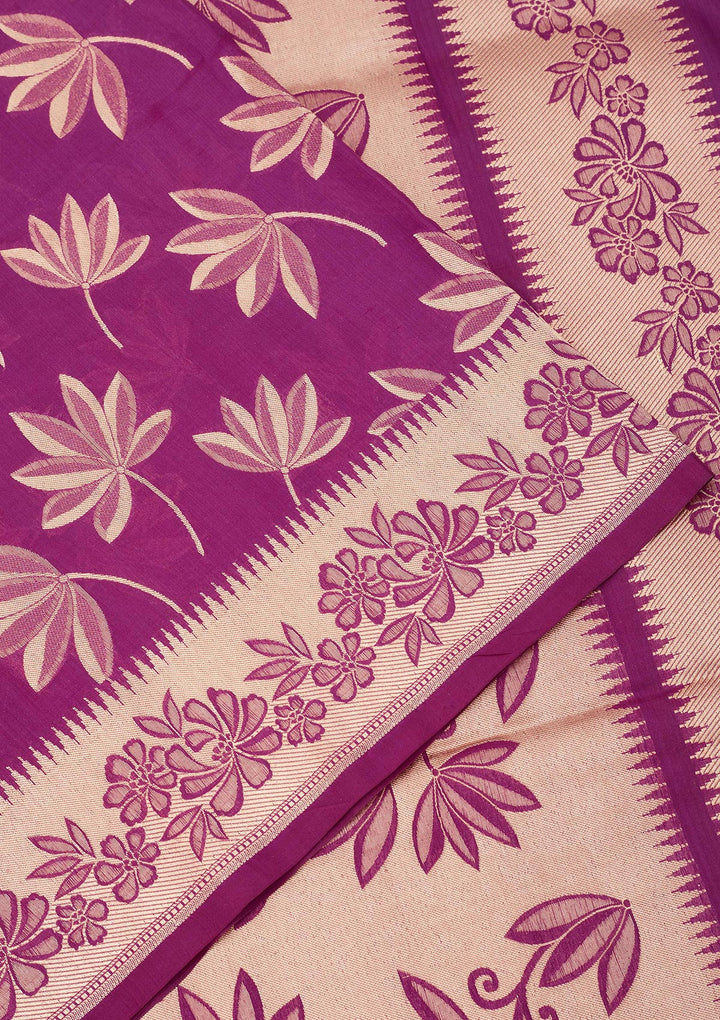 Purple Zariwork Pure Silk Saree