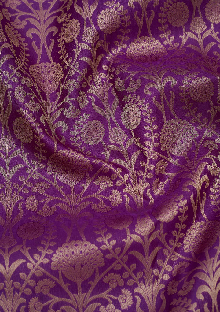 Purple Zariwork Pure Silk Saree
