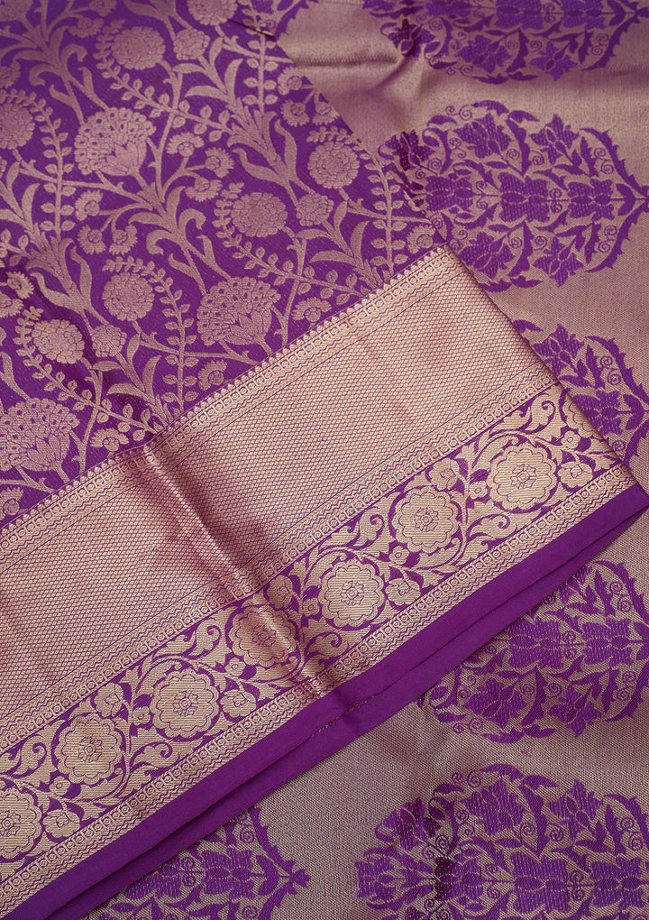 Purple Zariwork Pure Silk Saree