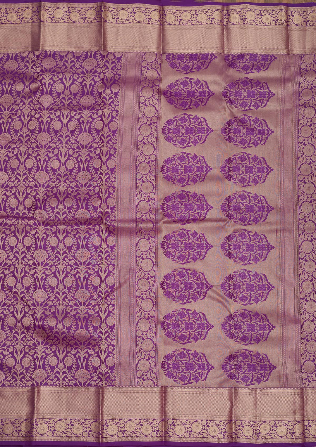 Purple Zariwork Pure Silk Saree