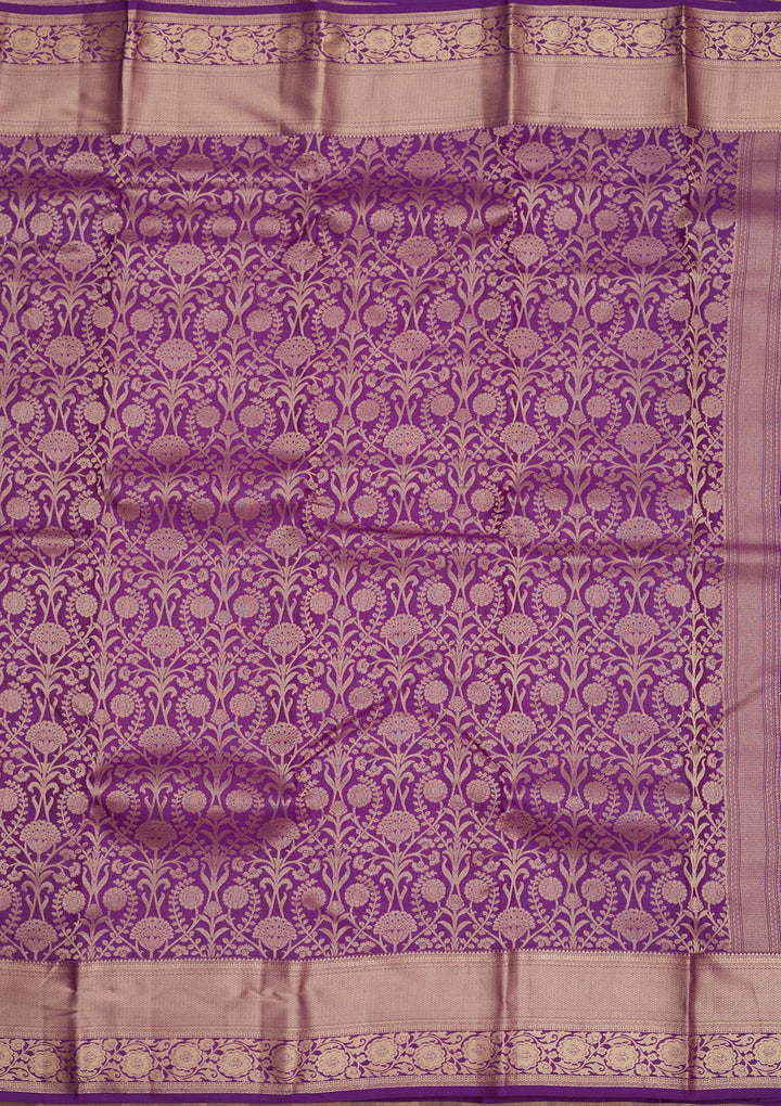 Purple Zariwork Pure Silk Saree