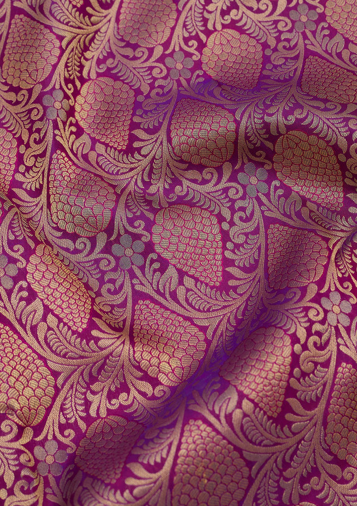 Purple Zariwork Pure Silk Saree