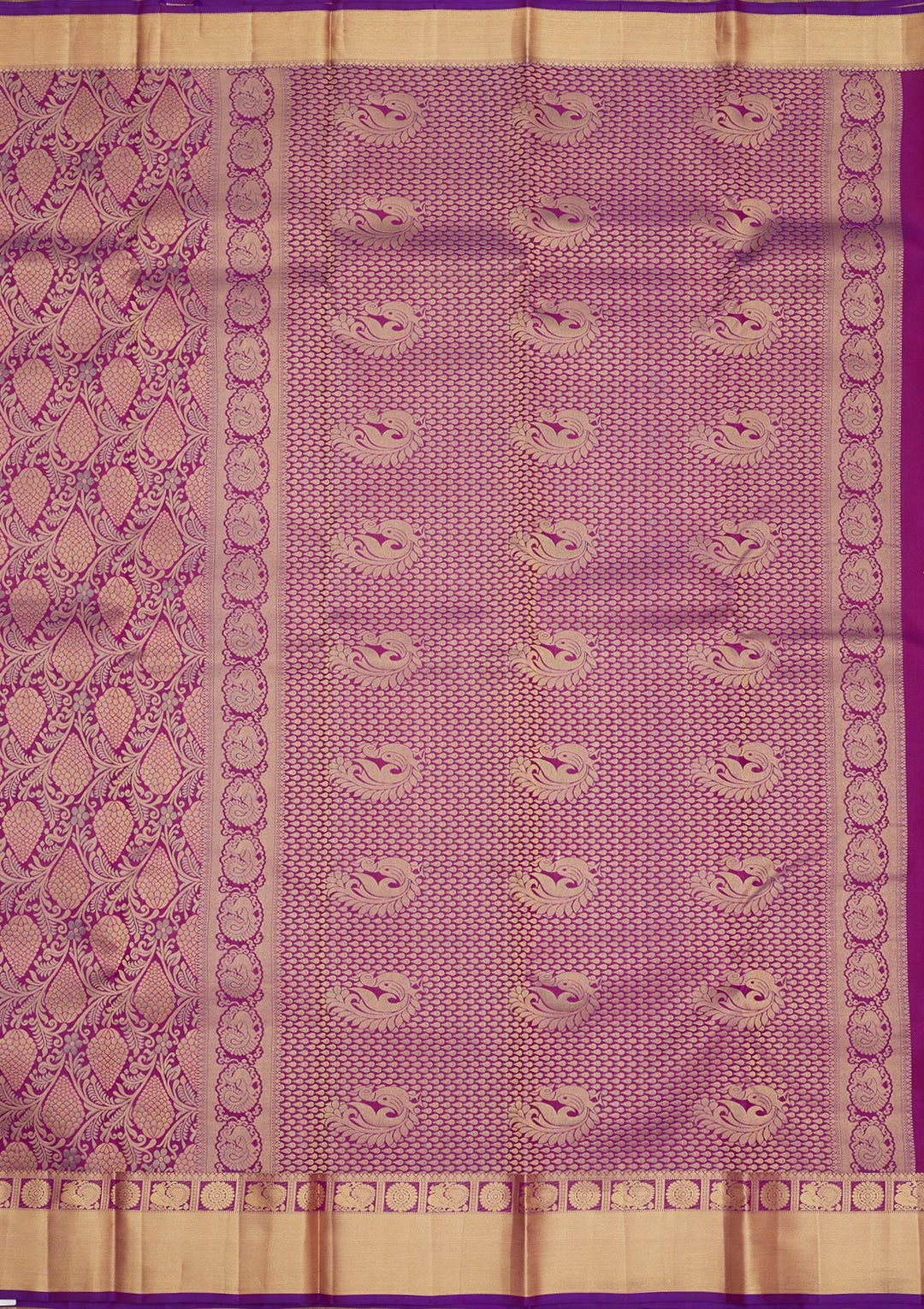 Purple Zariwork Pure Silk Saree