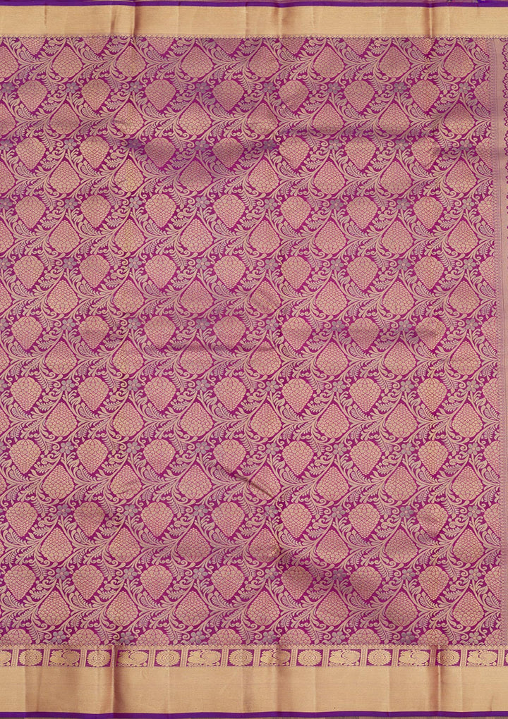 Purple Zariwork Pure Silk Saree