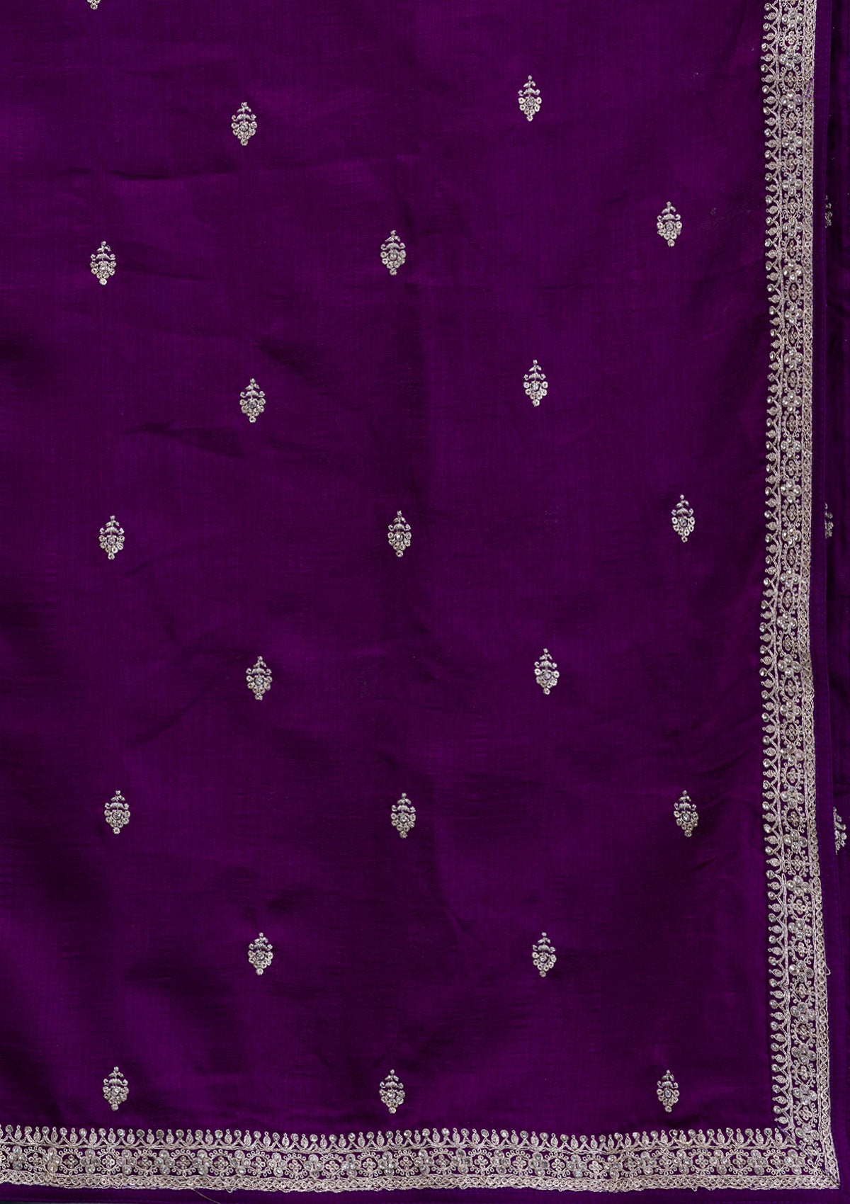 Purple Zariwork Raw Silk Readymade Salwar Suit