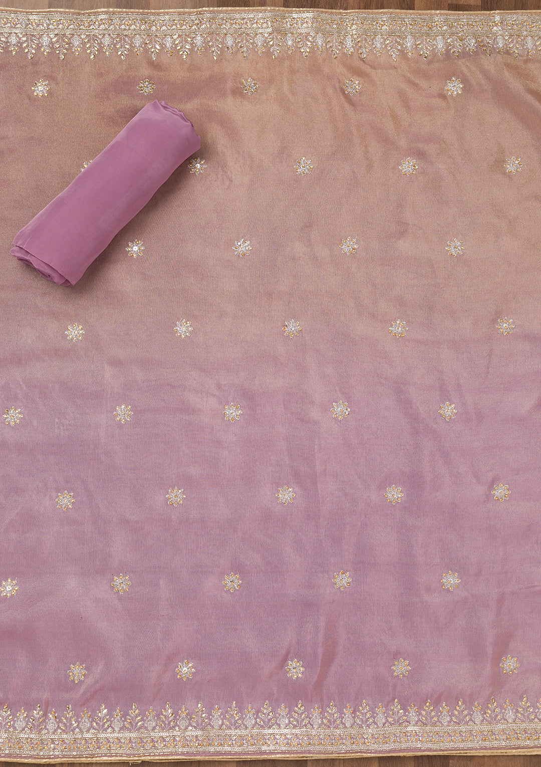 Purple Zariwork Semi Crepe Unstitched Salwar Suit
