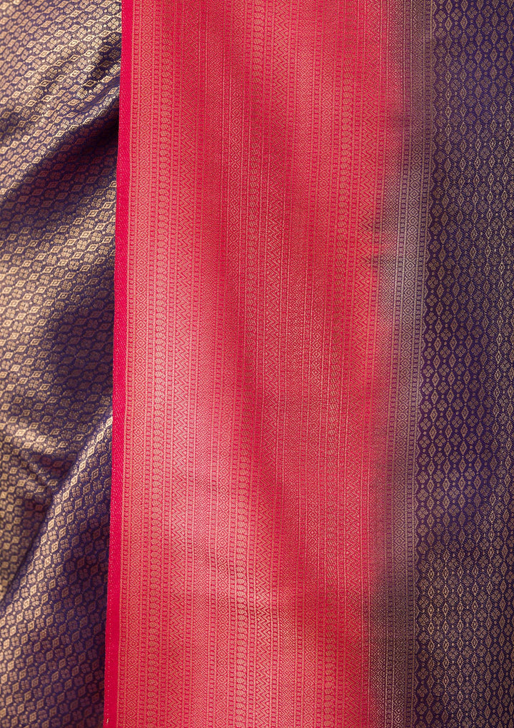 Purple Zariwork Soft Silk Saree