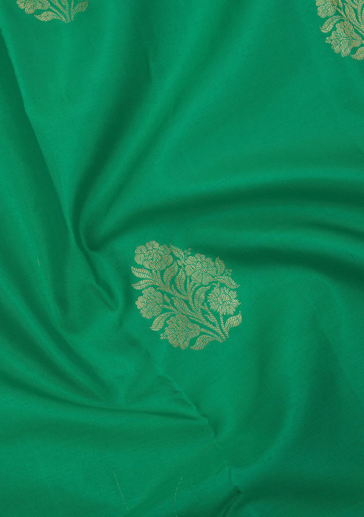 Rama Green Zariwork Pure Silk Saree