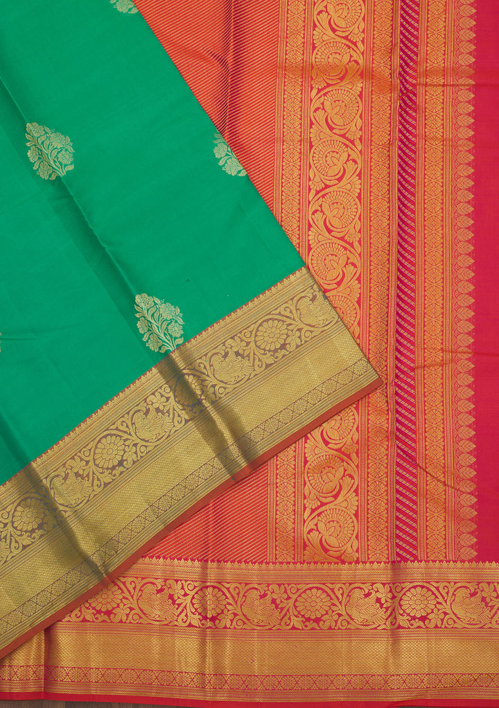Rama Green Zariwork Pure Silk Saree