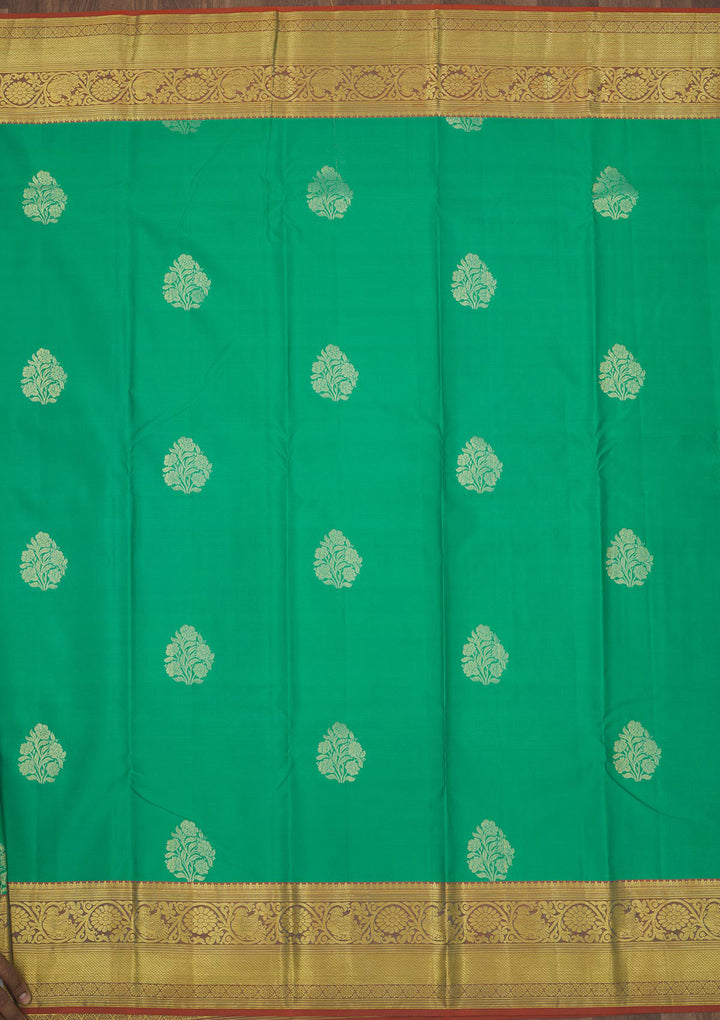 Rama Green Zariwork Pure Silk Saree