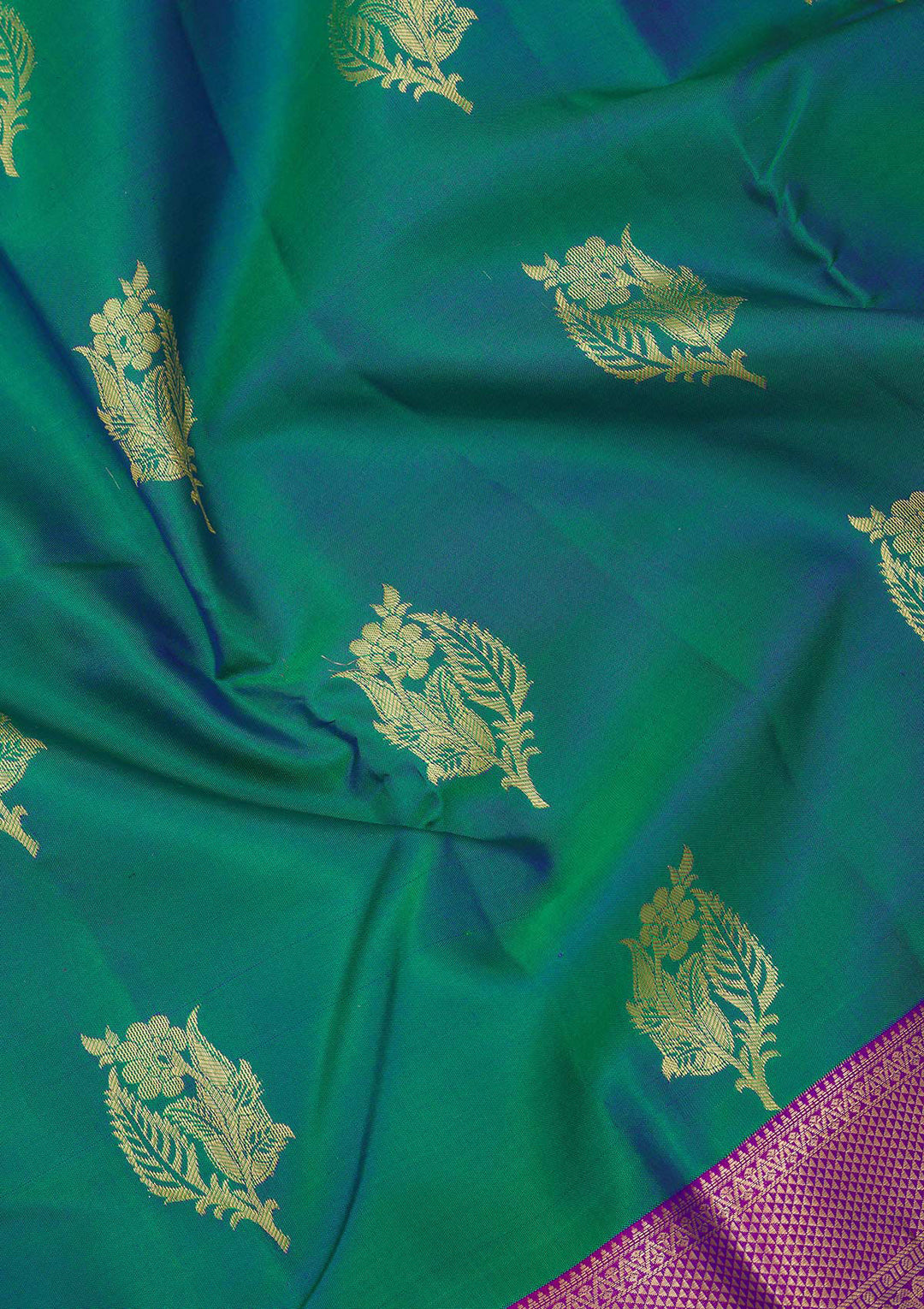 Rama Green Zariwork Pure Silk Saree