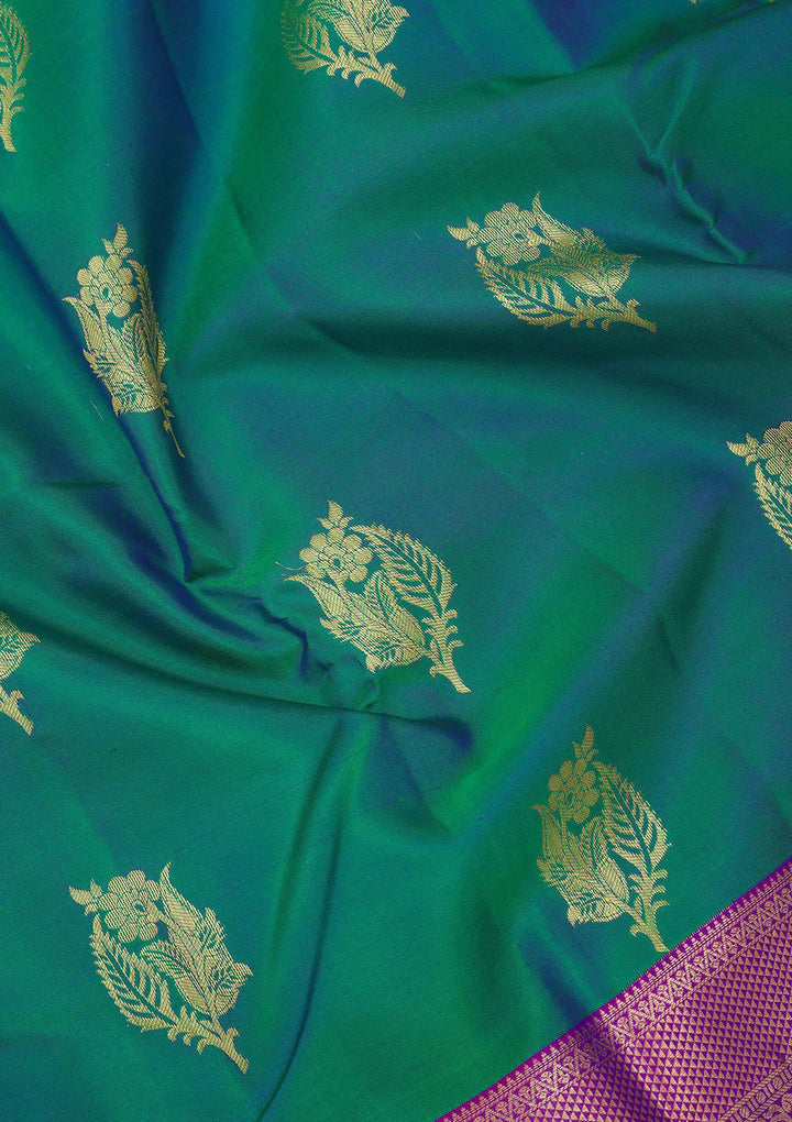 Rama Green Zariwork Pure Silk Saree