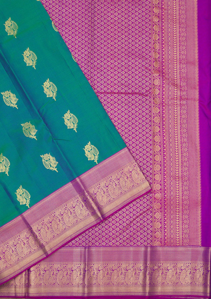 Rama Green Zariwork Pure Silk Saree