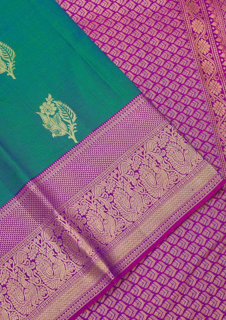 Rama Green Zariwork Pure Silk Saree
