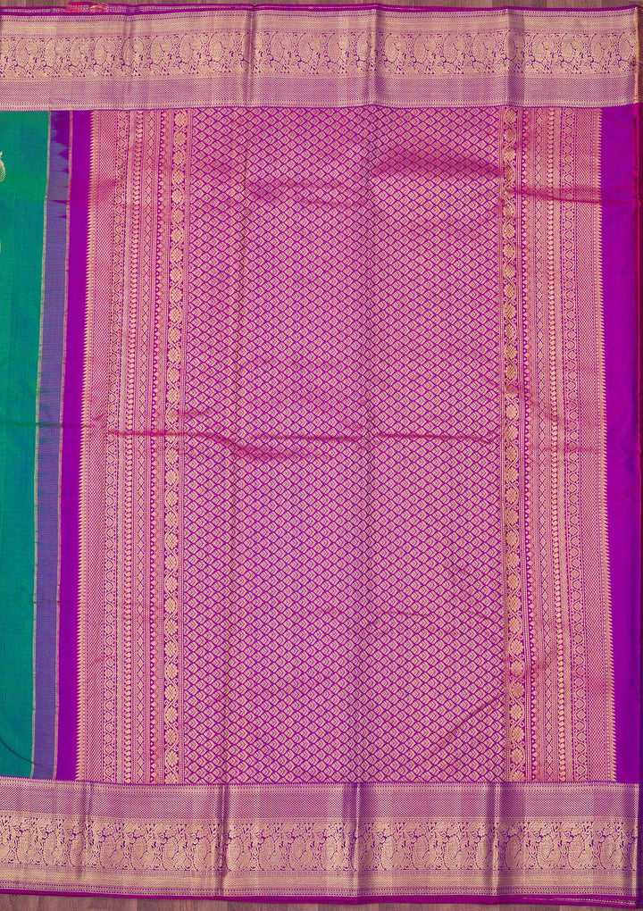 Rama Green Zariwork Pure Silk Saree