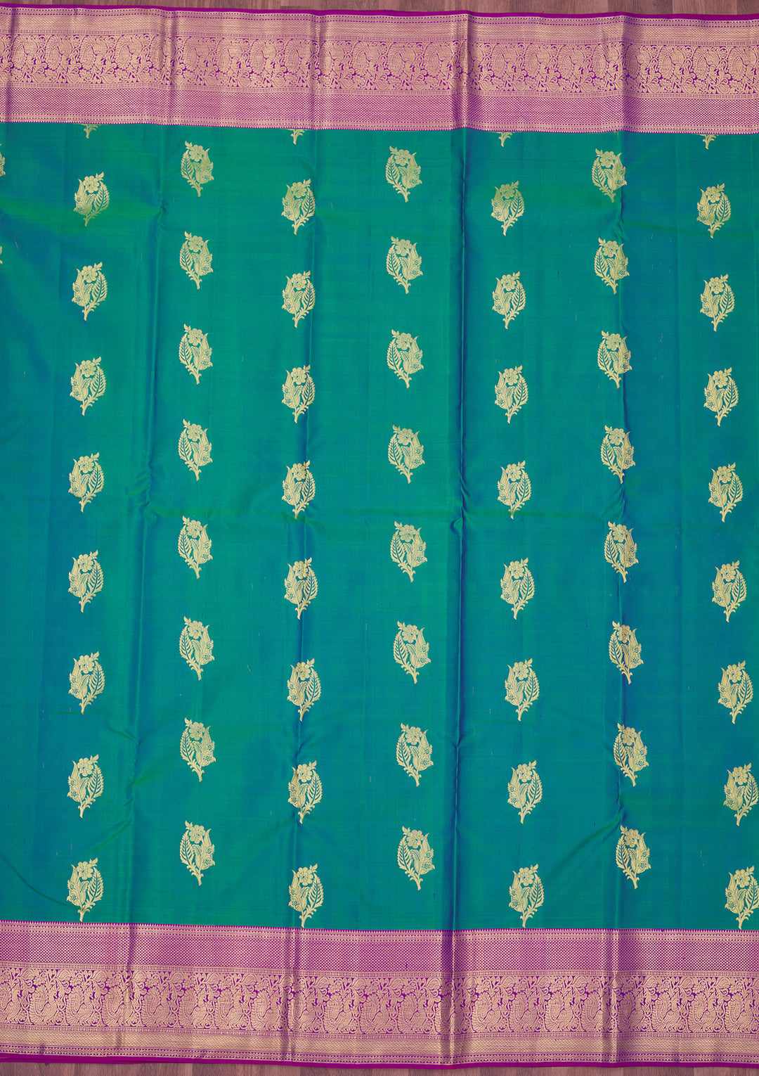 Rama Green Zariwork Pure Silk Saree