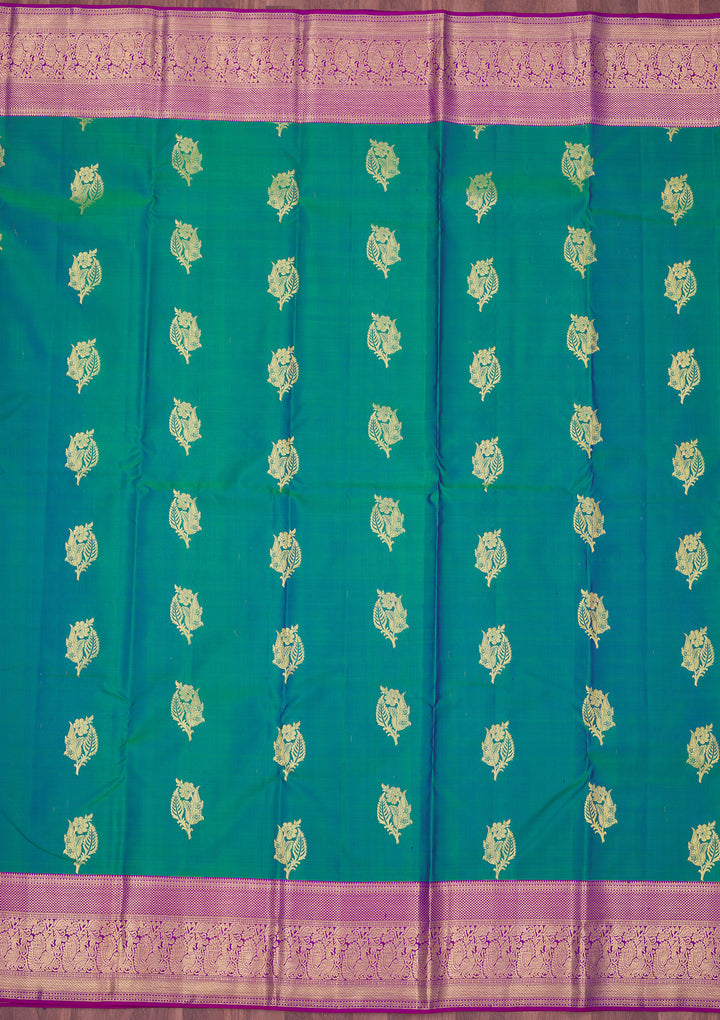 Rama Green Zariwork Pure Silk Saree