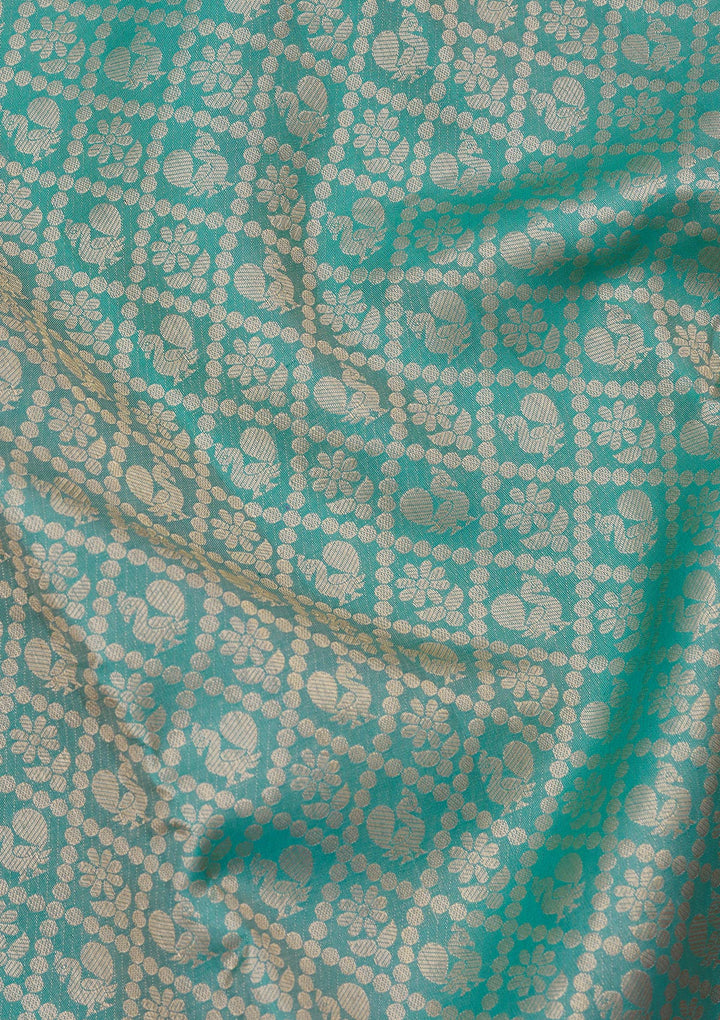 Rama Green Zariwork Pure Silk Saree