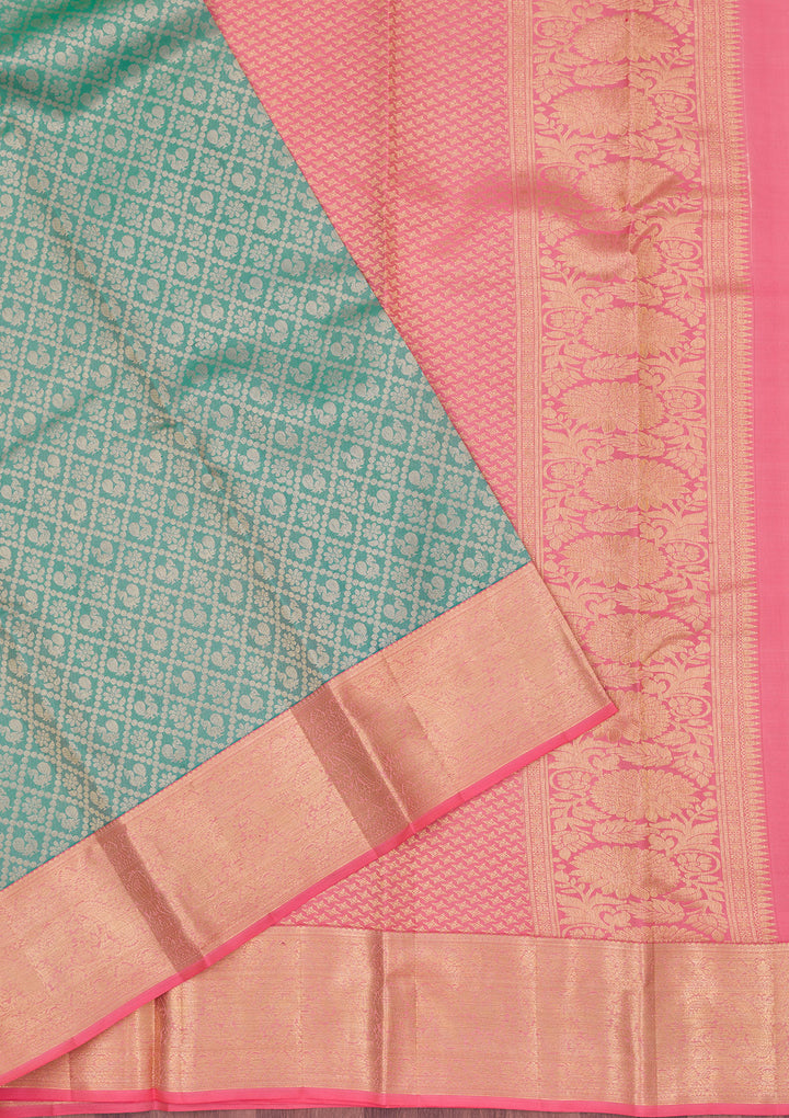 Rama Green Zariwork Pure Silk Saree