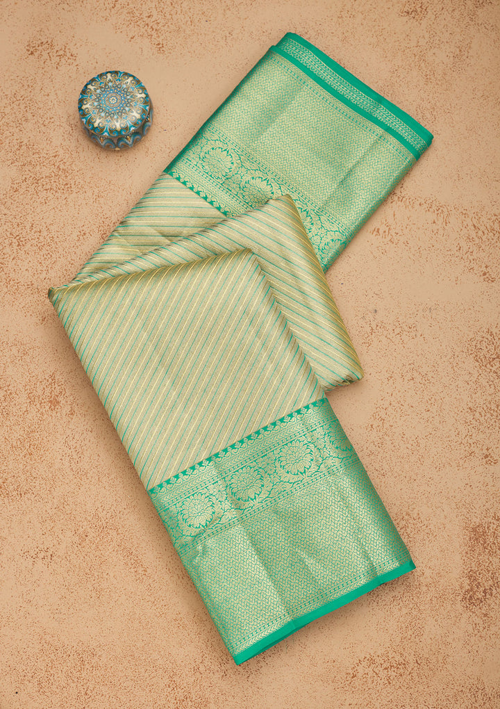 Rama Green Zariwork Pure Silk Saree