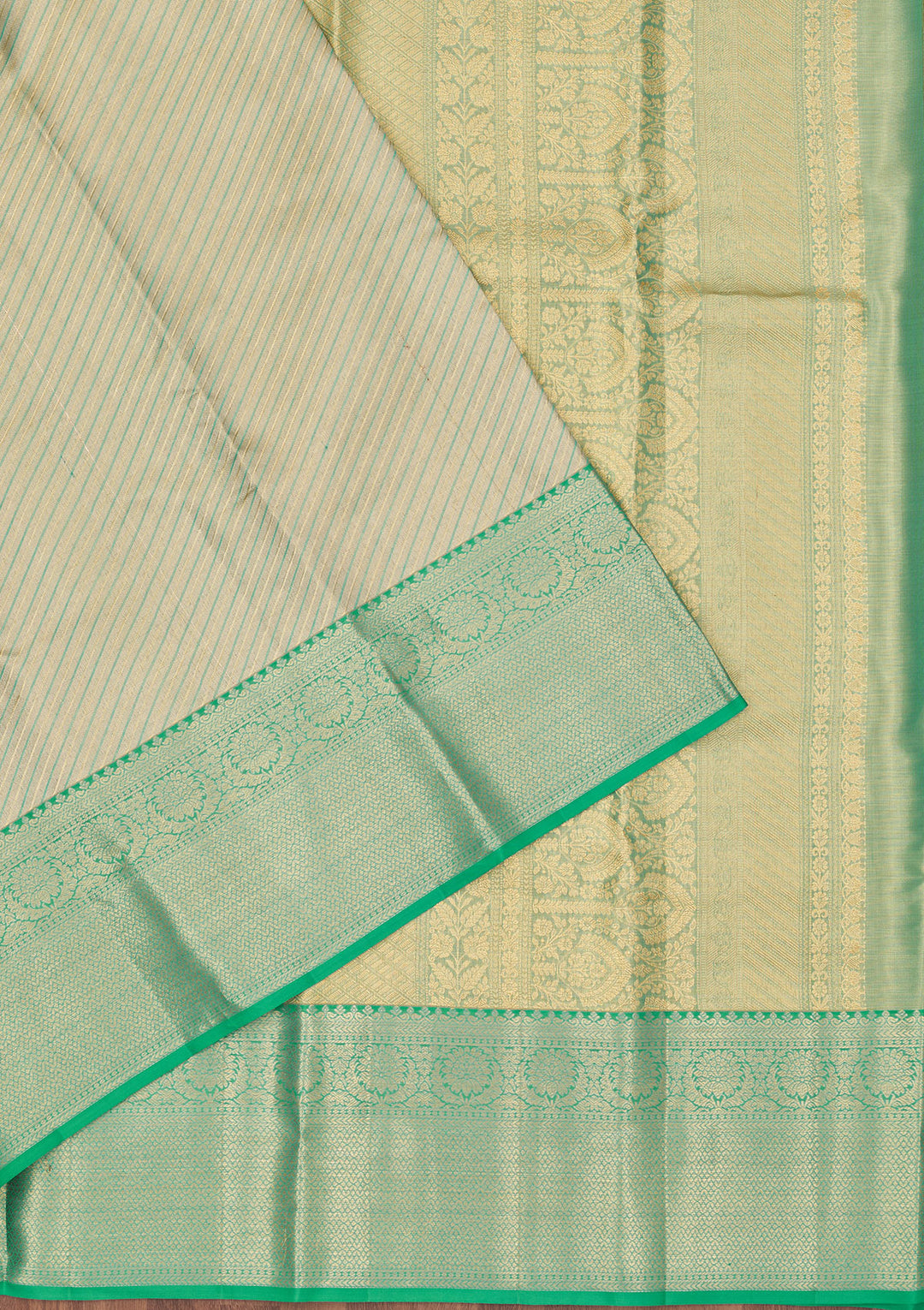 Rama Green Zariwork Pure Silk Saree