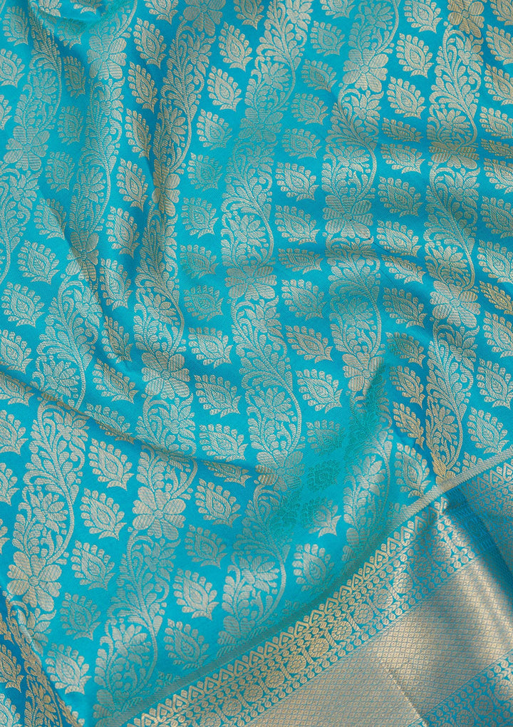 Rama Green Zariwork Pure Silk Saree
