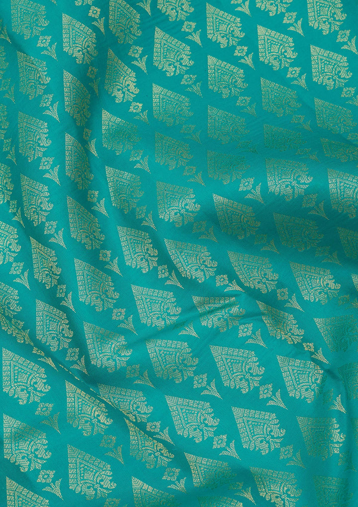 Rama Green Zariwork Pure Silk Saree