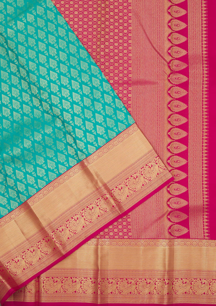 Rama Green Zariwork Pure Silk Saree