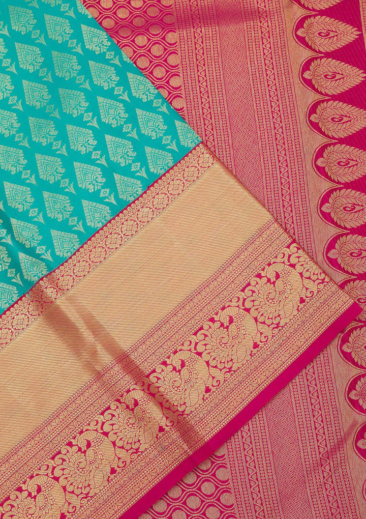 Rama Green Zariwork Pure Silk Saree