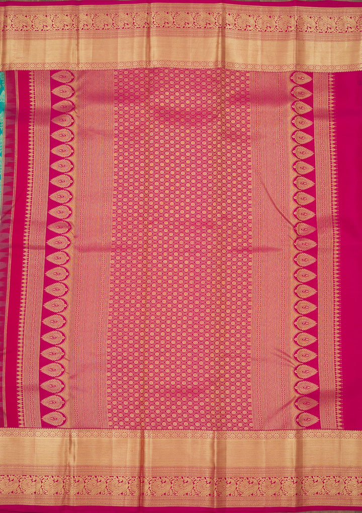 Rama Green Zariwork Pure Silk Saree