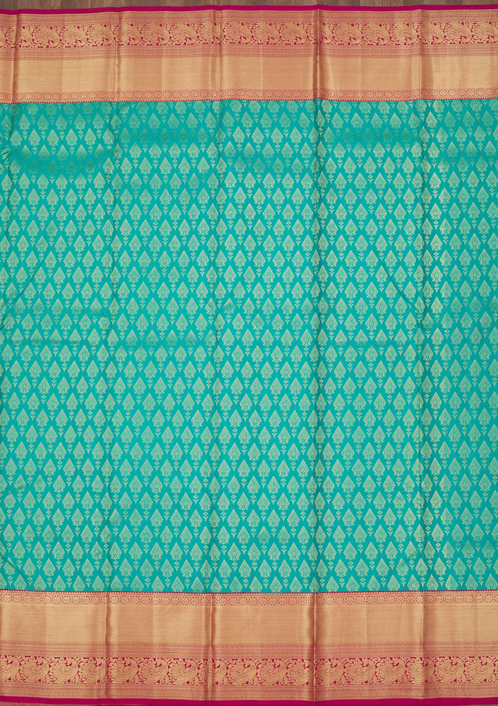 Rama Green Zariwork Pure Silk Saree