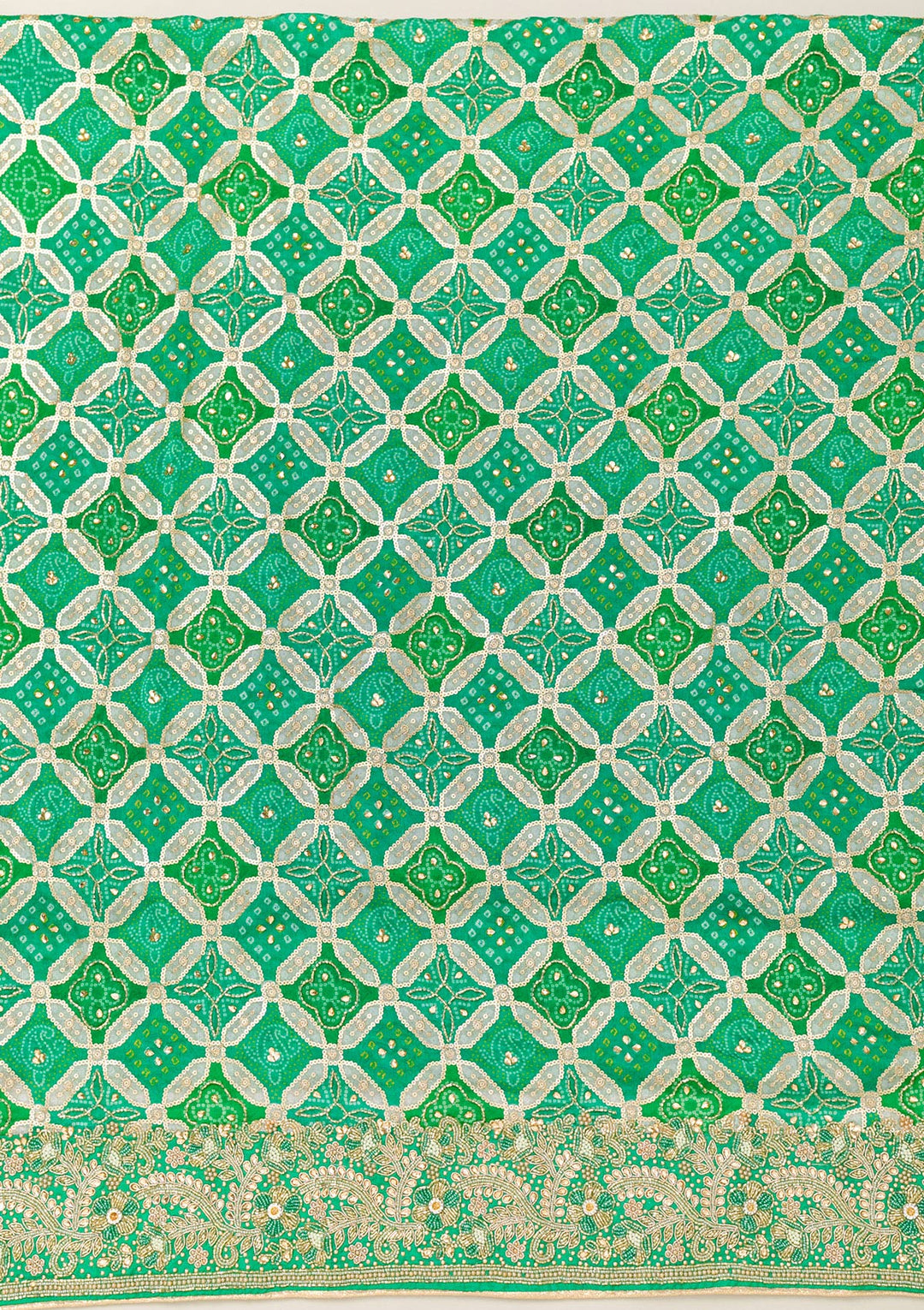 Rama Green Cutdana Semi Crepe Unstitched Salwar Suit