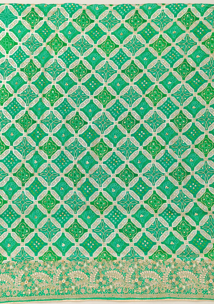 Rama Green Cutdana Semi Crepe Unstitched Salwar Suit