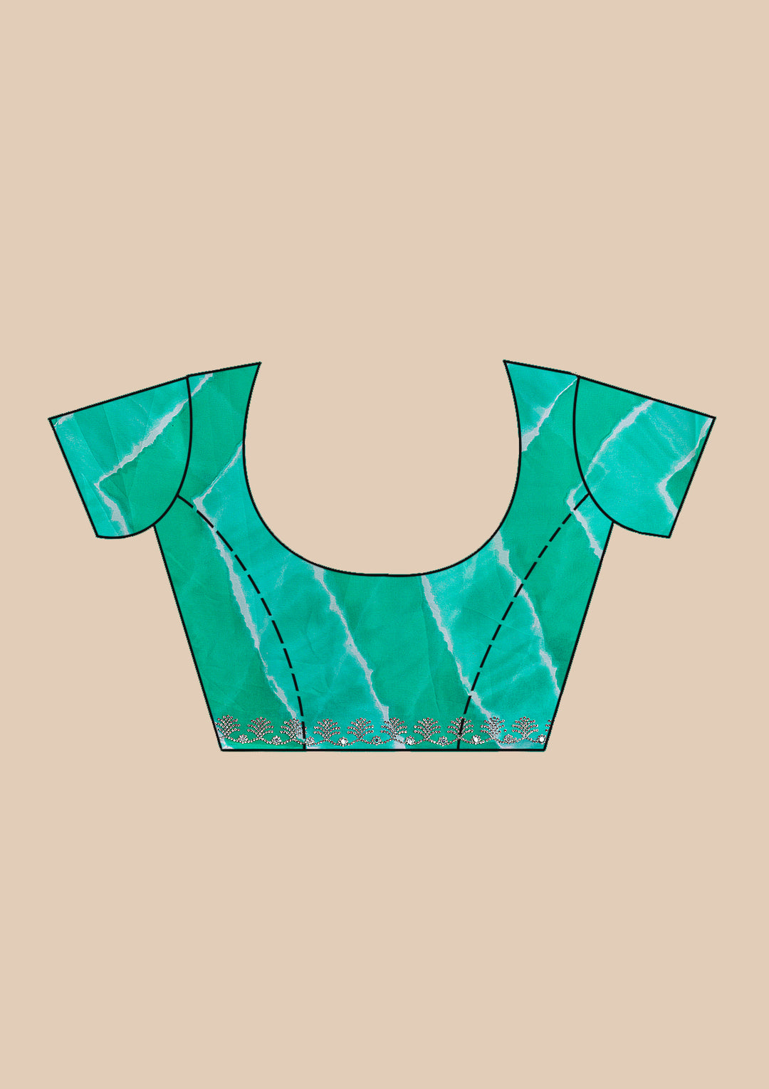 Rama Green Printed Georgette Saree