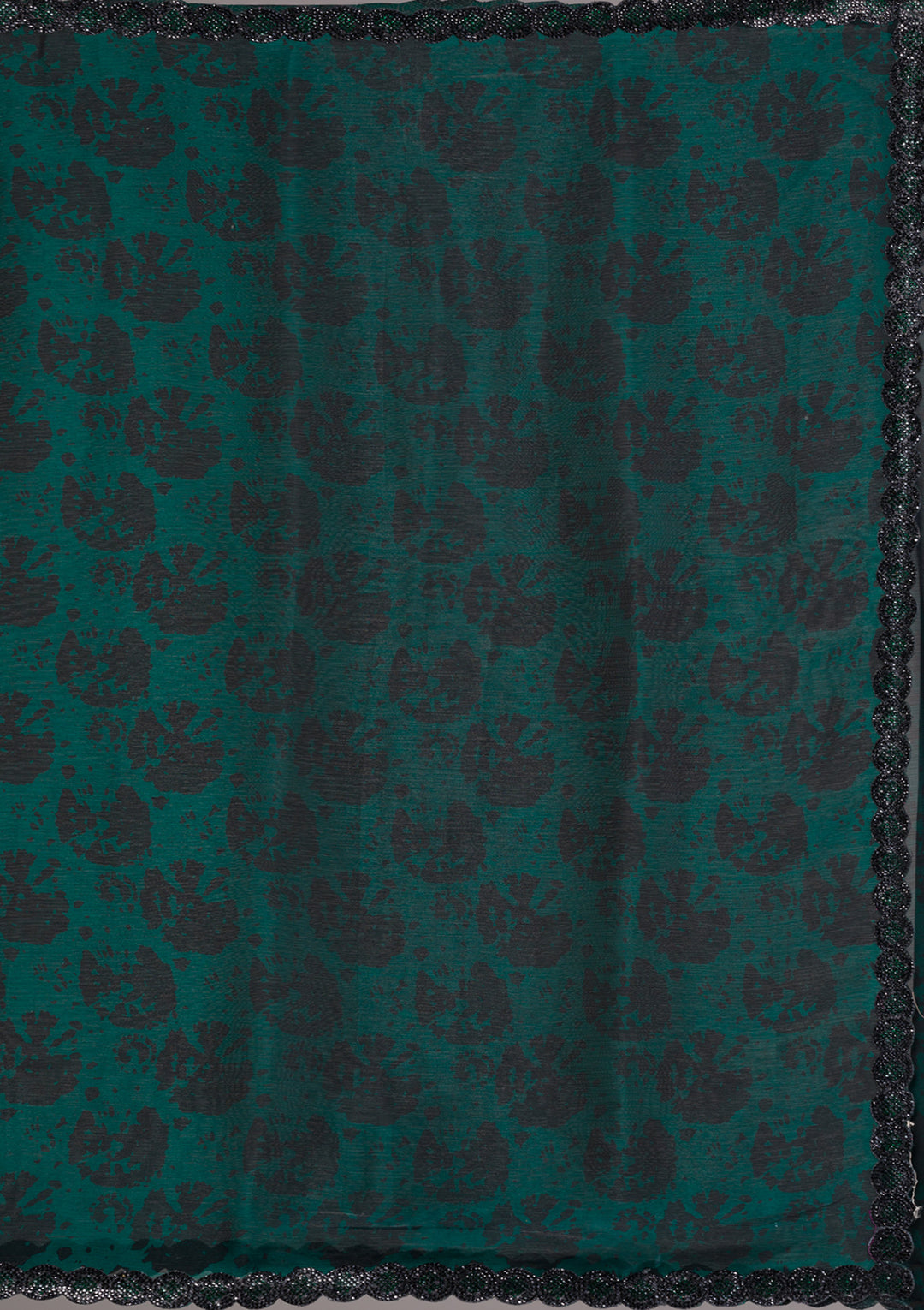 Rama Green Printed Organza Saree