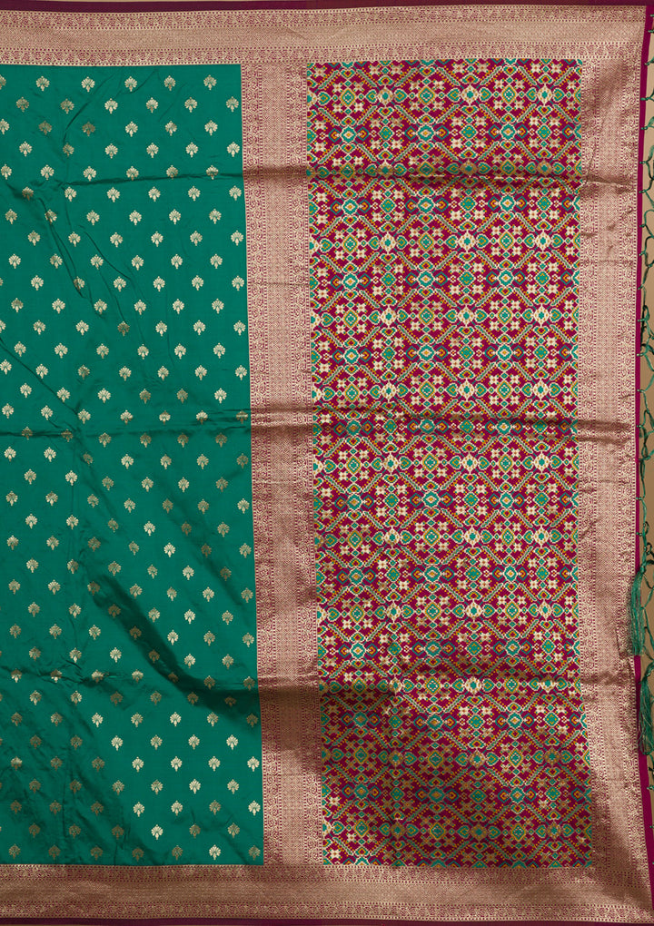 Rama Green Zariwork Banarasi Silk Saree