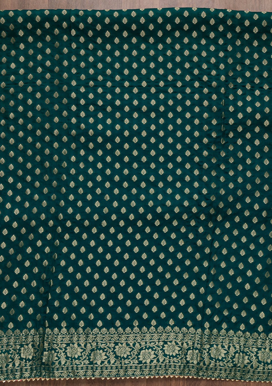 Rama Green Zariwork Banarasi Unstitched Salwar Suit