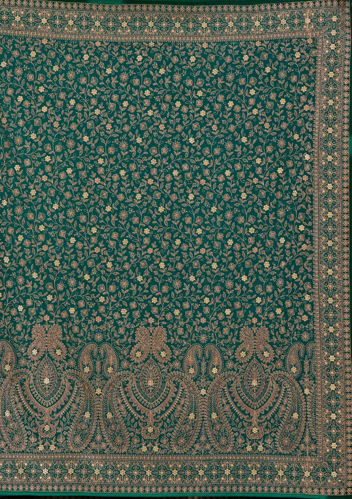 Rama Green Zariwork Georgette Saree