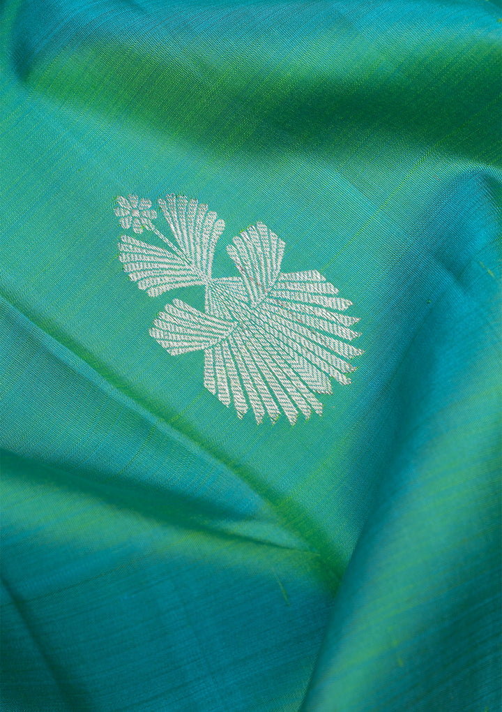 Rama Green Gold Zariwork Kanjivaram Pure Silk Saree