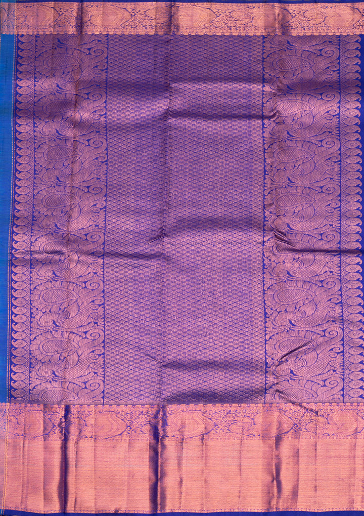 Rama Green Gold Zariwork Kanjivaram Pure Silk Saree