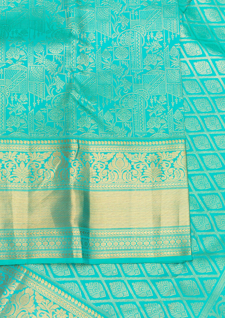 Rama Green Zariwork Pure Silk Saree