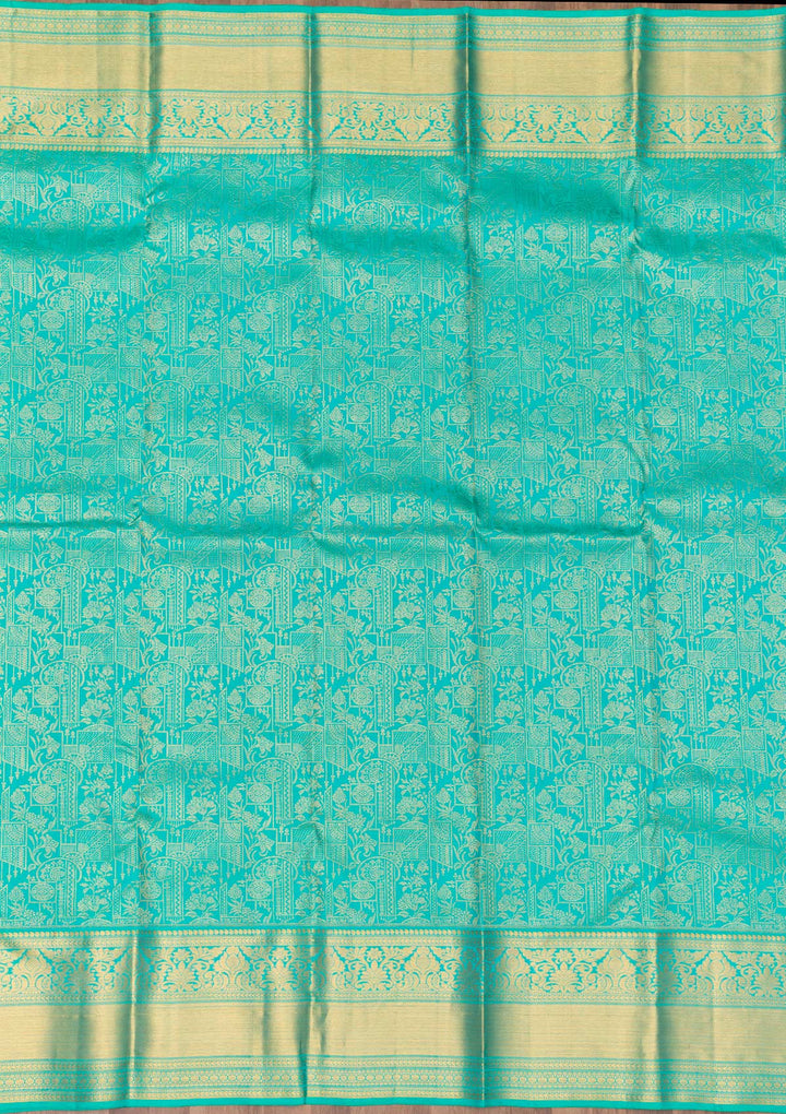 Rama Green Zariwork Pure Silk Saree
