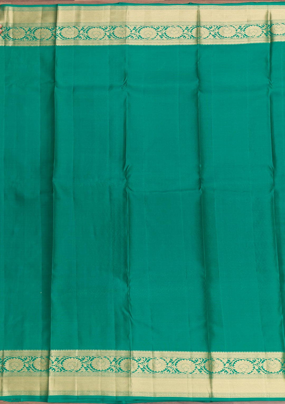 Rama Green Zariwork Pure Silk Saree-Koskii