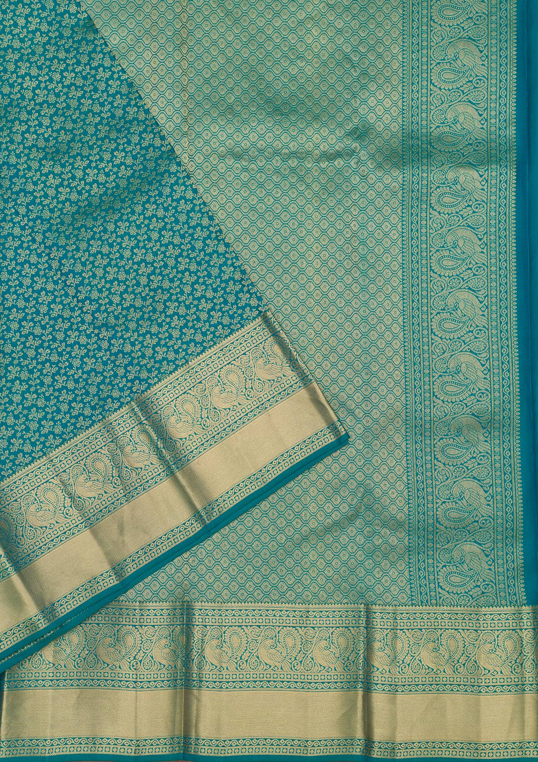 Rama Green Zariwork Pure Silk Saree