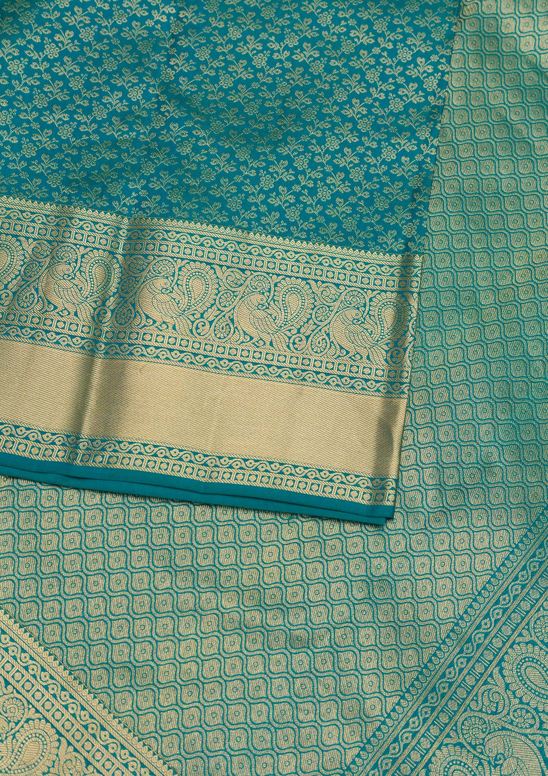 Rama Green Zariwork Pure Silk Saree