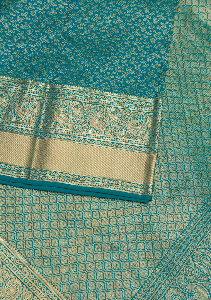 Rama Green Zariwork Pure Silk Saree