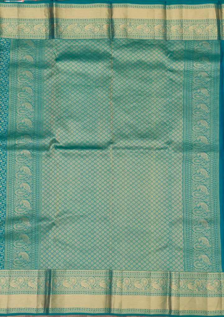 Rama Green Zariwork Pure Silk Saree