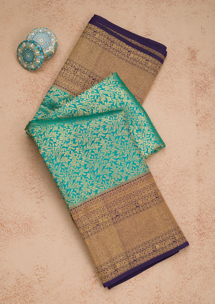 Rama Green Zariwork Banarasi Pure Silk Saree